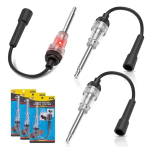3pcs Spark Plug Tester Small Engine - Inline Spark Tester Spark Tester Samll Engine Plug Ignition Straight Boot Tester Light Inline Spark Plug Tester for Automotive, Lawnmower, Car Engines