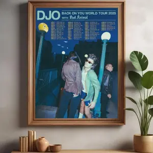 djo back on you world tour 2025 poster retro concert wall art print gift for music lovers djo fans Poster No Frame