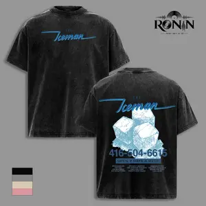 Drake Iceman 2026 Album Graphic Tee, Vintage Washed Hip Hop Rap Shirt, OVO Inspired Merch, Ice Cube Back Print T-Shirt, Y2K Streetwear Oversized Fit, Heavy Cotton Unisex Casual Fan Gift Apparel for Men Women