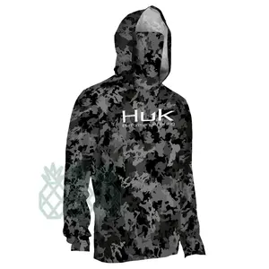 Professional UPF 50+ Sun Protection Fishing Hoodie – Breathable, Long-Sleeve Performance Jersey with Face Mask
