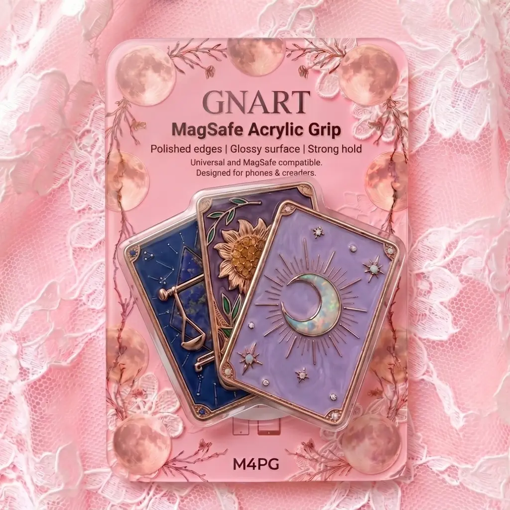 Astrology Libra Tarot Card Magnetic Phone Grip Zodiac Celestial Phone Stand Acrylic Mystic Scales Phone Holder Spiritual Witchy Magic Tech Accessory Divine Justice Gift