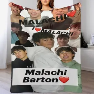 Malachi Barton Themed Flannel Blanket Soft All-Season Throw with Vibrant Colorful Prints Retro Style for Home Office Sofa Perfect Gift for Any Occasion Cozy Home Decor, Playful Design High Quality Print Decorative Throw Gift Shoppers Office Comfort