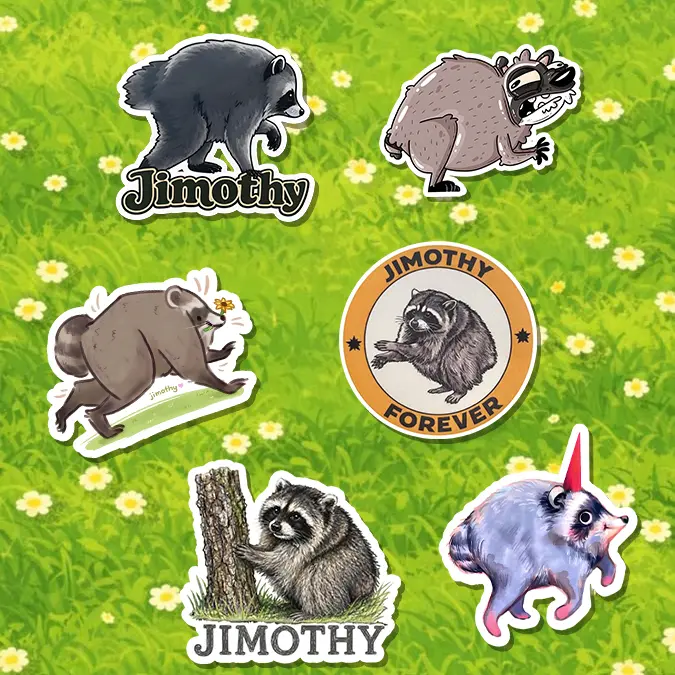 Jimothy Sticker, Seal Sticker, Viral Raccoon Meme Sticker, Funny Seattle Raccoon Die Cut