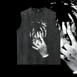 Washable vest [Sale Up To 45%] Retro Juicy Wrld Rap Graphic Unisex , Classic Cotton Crewneck  For Men and Women