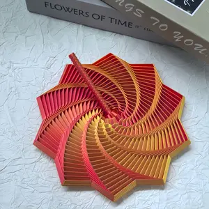 17.5CM 3D Printed Sensory Finger Stars Hexagonal Fractal Design with Handle Honeycomb Rotating Spiral Office Desk Relaxing Decor Stress Relief Fidget Star