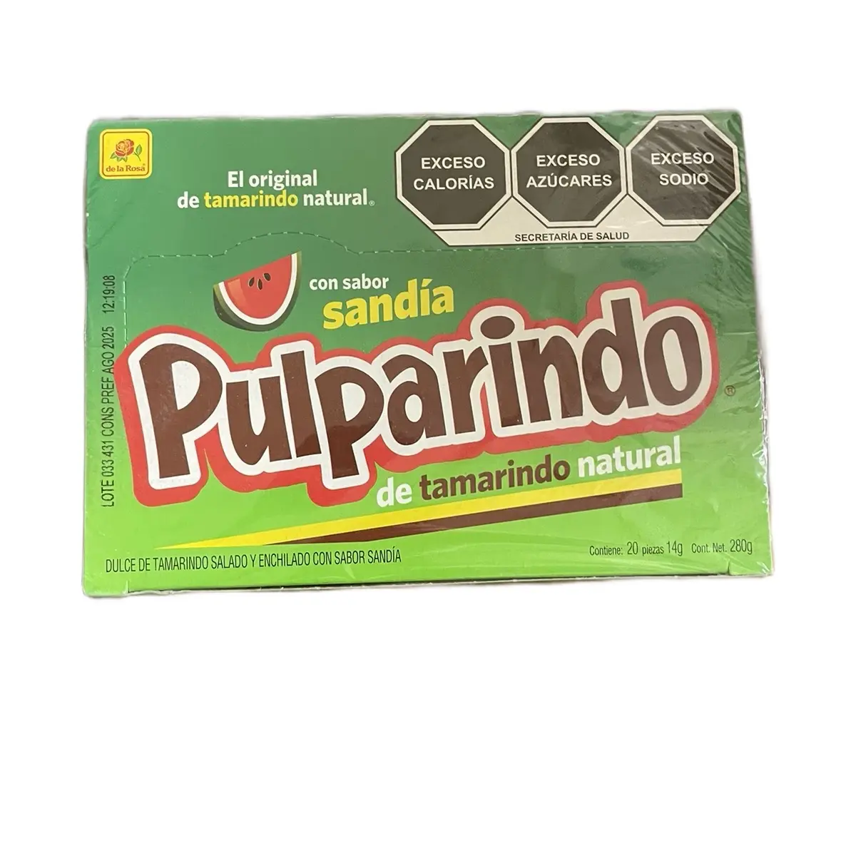 Pulparino watermelon Tamarindo bar,20 count box Mexican candy dulces Mexicanos Spicy Tangy Sweet Snack Candies Bonbon