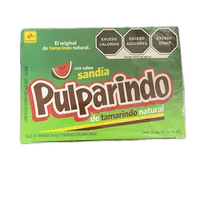 Pulparino watermelon Tamarindo bar,20 count box Mexican candy dulces Mexicanos Spicy Tangy Sweet Snack Candies Bonbon
