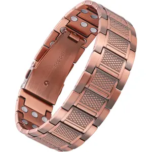jecanori Copper Bracelet for Men 3X Strength,Magnetic  Bracelet Copper Jewelry with Powerful 3800 Gauss Magnets Wearable