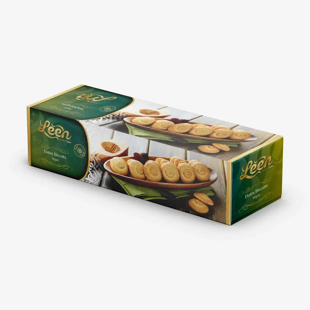 Leen Vegan Chewy Date Biscuits with Caramel, Natural Snack Cookies - 400g