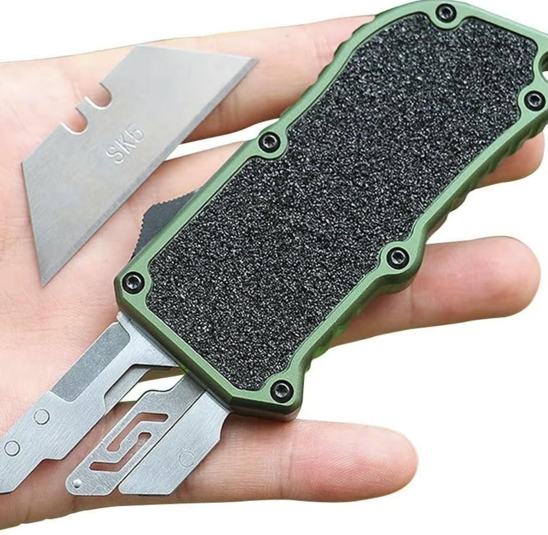 EDC Auto Box Cutters Heavy Duty Cardboard Cutter, Replaceable Blade Pocket Knife With Clip, With 5pcs Spare Blades, utility knife,