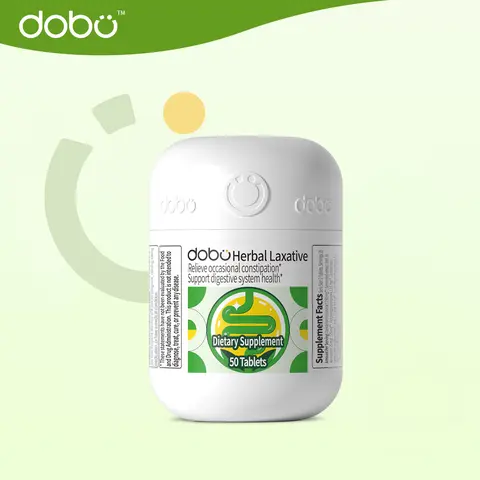 dobo Herbal Laxative Tablets for Constipation Relief & Gentle Herbal Stool Softener with Overnight Relief, 100% Plant-Based Senna Leaf & Dietary Fibers, 50 Tablets