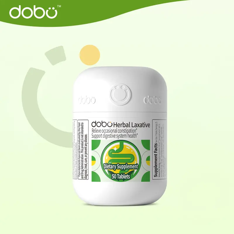 dobo Herbal Laxative Tablets for Constipation Relief & Gentle Herbal Stool Softener with Overnight Relief, 100% Plant-Based Senna Leaf & Dietary Fibers, 50 Tablets