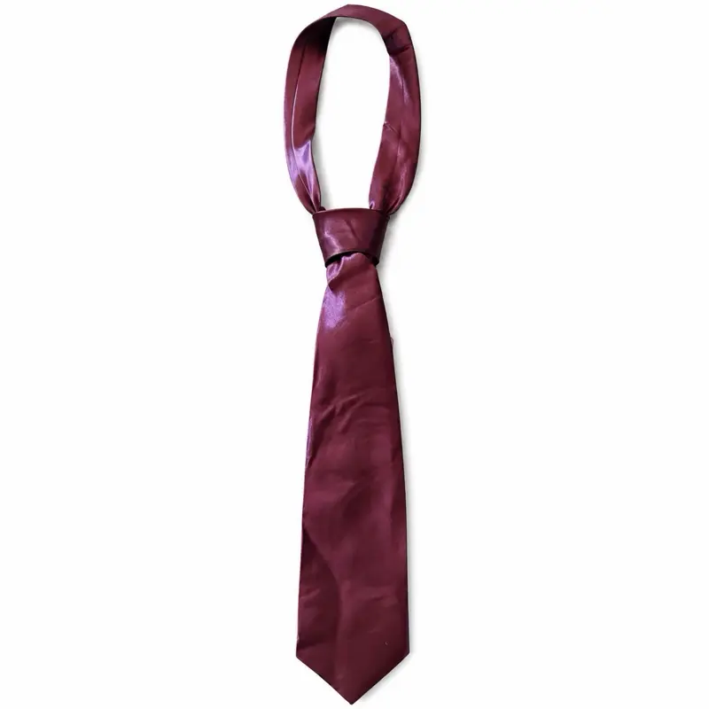 Men’s All-Seasons Self-Tie Burgundy Satin Necktie - 58" Length Classic Solid Formal Accessory for Weddings, Business Events