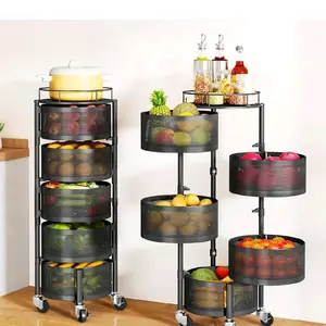Rotating Fruit Vegetable Basket for Kitchen Storage