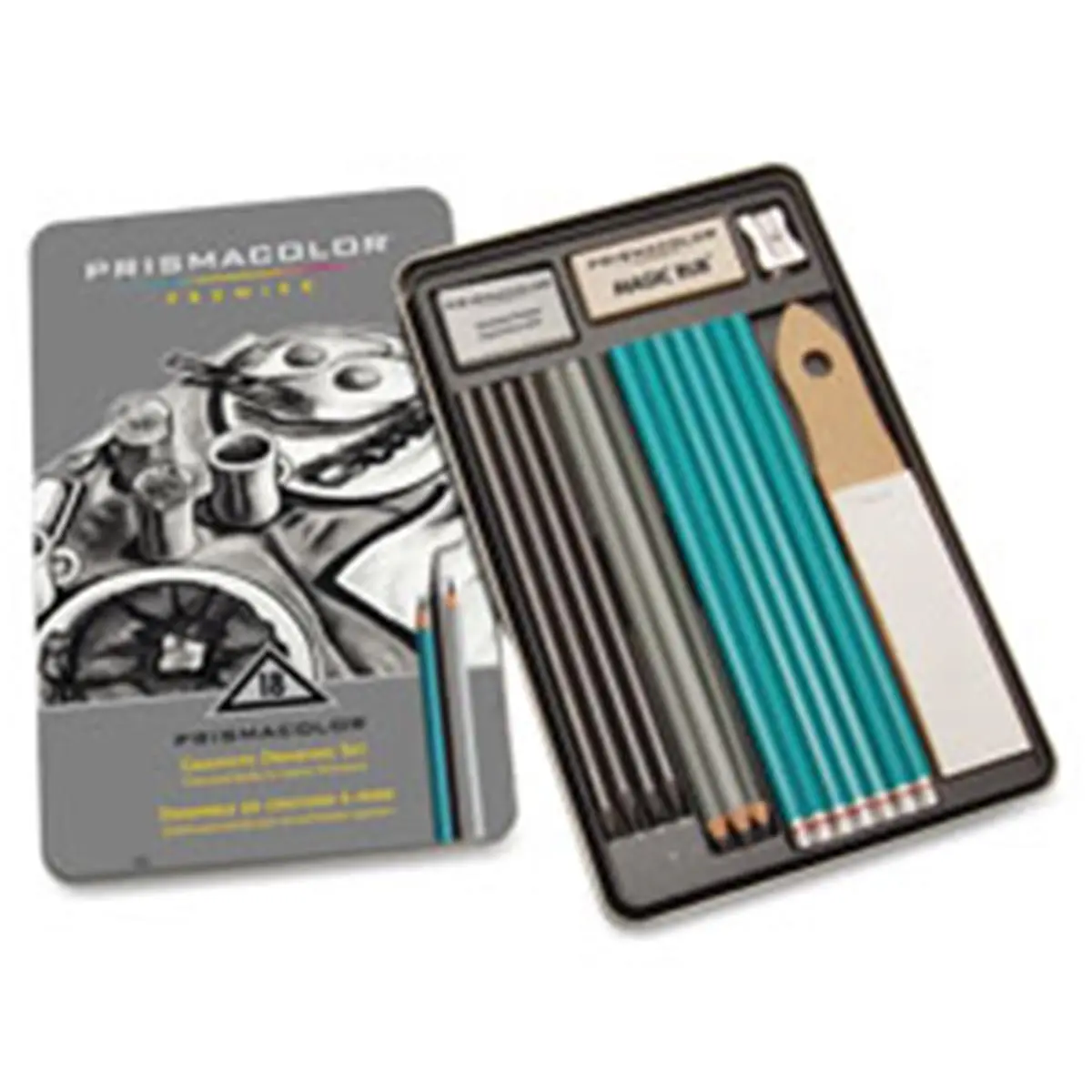 Sanford Brands SAN24261 18-Piece Graphite Drawing Set with HB Pencils, Kneaded Rubber Eraser, Blendable Coverage, Turquoise Office Stationery