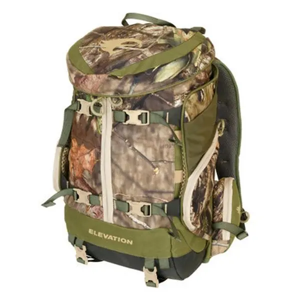 Elevation Canopy Tri-zip 1200 Pack Camo Backpack, Mossy Oak Country Outdoor Backpack with Mesh Compartments, Camo Backpacks, Mesh Compartments Backpacks