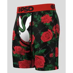 PSD Mens Playboy - Slither Boxer Brief - Standard Length 7 Inch Inseam, Soft and Breathable Poly Blend Fabric
