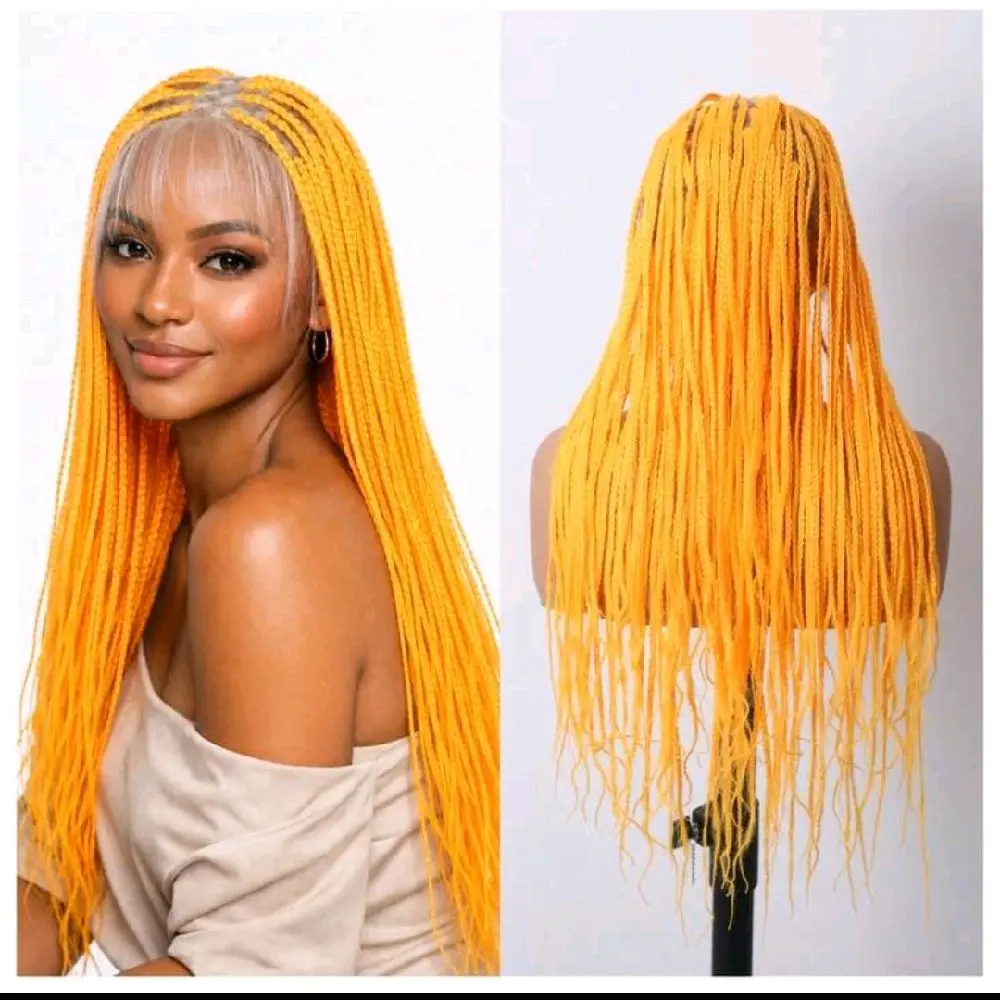 Women's Yellow Braided Full Lace Wig