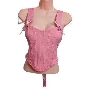 847 Corset Crop Top Colombian Style Chic Fashion Style Sleeveless Womenswear Casual Elegance Everyday