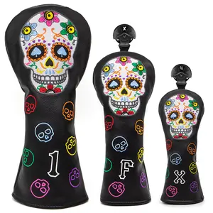 Golf Club Head Covers (Sugar Skull) – 4 options available. Premium driver, fairway wood, and hybrid covers for golfers. Durable and stylish