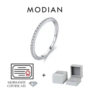 LUMIÈRE™ Eternity Ring 💎 | D Color Moissanite | 925 Sterling Silver | Minimal Luxury Band MODIAN