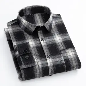 Relaxed Fit Plaid Button Front Shirt with Textured Fabric & Subtle Details for Versatile Everyday Style