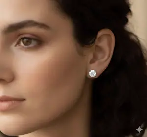 4.15ctw IGI Certified Lab-Grown Diamond Stud Earrings – 2.08ct & 2.07ct