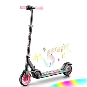 FanttikRide C9 Apex Kids Electric Scooter, Bluetooth Music Speaker, Colorful Light for Kids 8-12, 3.9-5.2 ft, 132 lbs, 5 Miles Range, Up to 40 min Ride Time, 5/8/10 MPH, 3 Adjustable Heights
