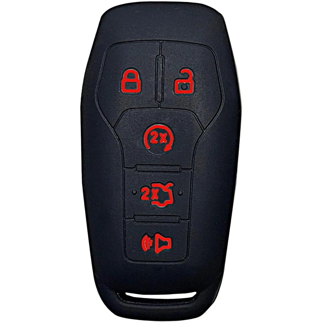 Silicone 5-Button Key Fob Cover, Remote Case Protector for Ford F-150 F-250 Explorer Mustang, Lincoln MKX Fusion Edge 2013-2018, Compatible with 164R8117 164-r8117 N5FAO8TAA M3NA2C31243300 7812AA2C31243300 (Black1)