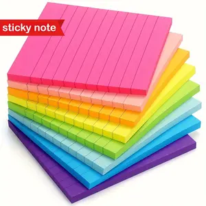 Colorful Sticky Notes, 110 Sheets Per Pack, Striped Paper, Strong Adhesive, Ideal for Home and Office, Multiple Colors Available