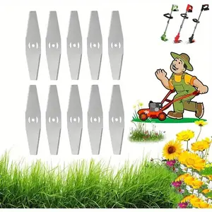 10 Pcs, 6-inch Lawn Mower Blades, Weed Control Tools Accessories, Electric Lawn Mower Blade Replacement Kit, Lawn Mower Saw Blades, Extended Blades for Weed Removal