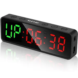 Portable Gym Timer, Fitness Timer Clock with Built-in Powerful Magnet, Large LED Digital Anti Vertigo Display, Home Gym Accessories Upgraded Workout