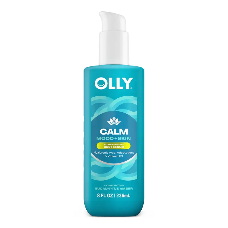 Olly Calm Mood Body Serum - Unisex Lightweight Body Care Formula, Infused with Amber & Hyaluronic Acid, Hydrating Nontoxic Beauty Product with Vitamin B3 for Deep Moisture