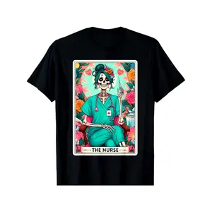 Women's Nurse-Themed Tarot Card Graphic T-Shirt