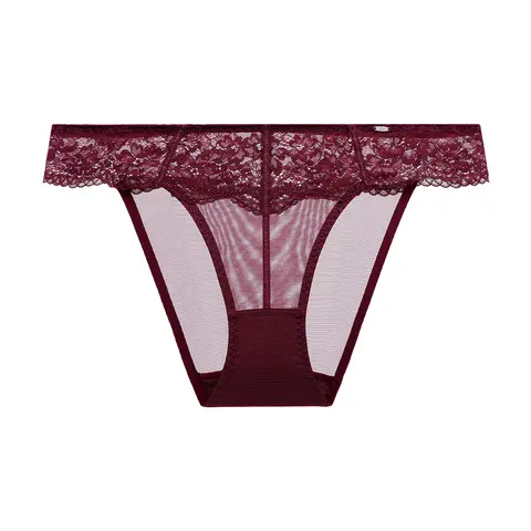 Lacsper Bound Blossom Floral Lace Panties for Women Sheer Mesh Mid-Rise Briefs Comfortable Matching Lingerie