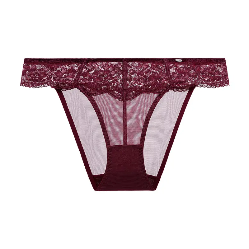 Lacsper Bound Blossom Floral Lace Panties for Women Sheer Mesh Mid-Rise Briefs Comfortable Matching Lingerie