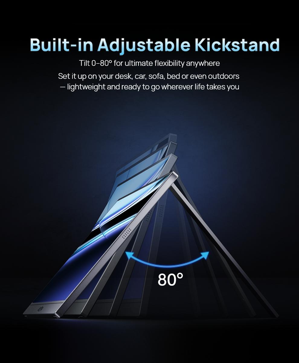 ARZOPA 16.1" 2.5K 180Hz Portable Gaming Monitor 107% sRGB 2560x1440 QHD 1080P Ultra Slim External Second Screen for Laptop PC PS5 Mac Xbox with Built-in KickStand & Dual Speakers