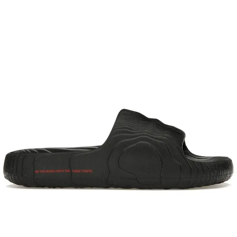 adidas Men's Adilette 22 Slides Black Scarlet, from StockX