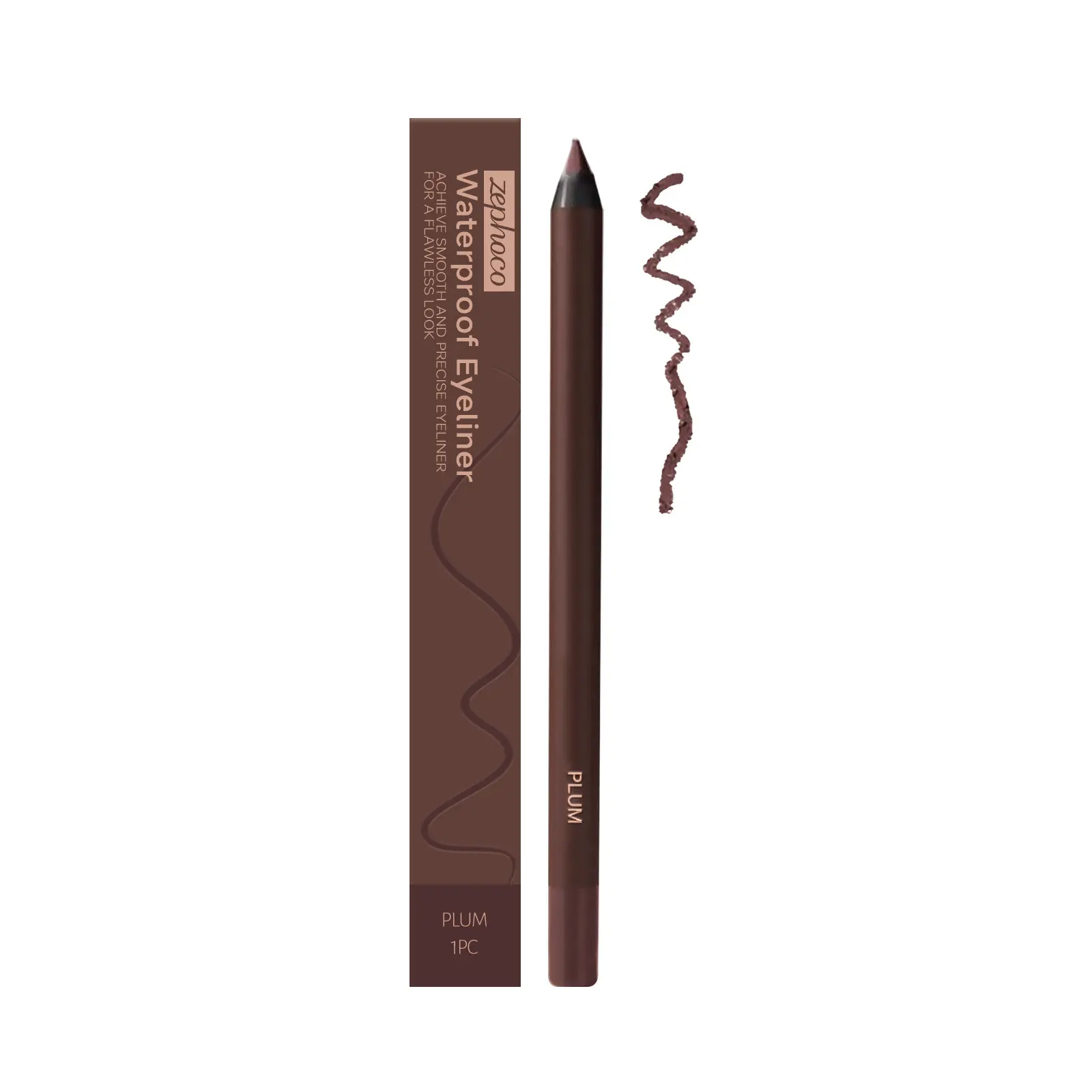 Waterproof Gel Eyeliner in Pen Form, Long-Lasting and Smudge Resistant Cosmetic in a Plum Shade for Eye Makeup Products, Smudge Resistant Eyeliner, Line Precisely, Contour, Glycol, Acrylates Copolymer