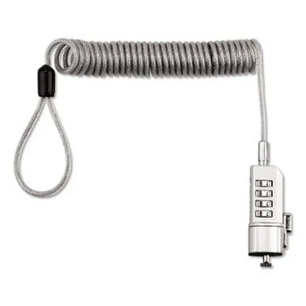 IVR 6 ft. Steel 4-Digit Cable Compact Combination Laptop Lock, Silver