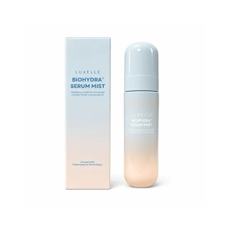 Luxelle BioHydra³ Serum Mist 80ml – Triple Hyalock Technology, Hyaluronic Acid, Centella Asiatica & Ceramide NP | Hydrating Facial Mist, Makeup Primer & Setting Spray