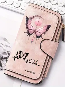 1pc butterfly pattern Women'S Long Wallet, Multi-Functional Wallet, Portable Snap Closure Coin Purse, Birthday Gift and Daily Commute for lovers, Playful Design, Perfect Holiday Gift, Perfect for Outdoor, Travel, and Family Use3.19PYT-6