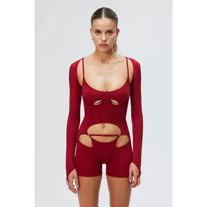 Astrid Playsuit - Burgundy