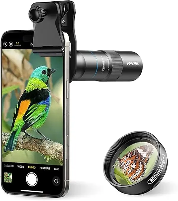 APEXEL 10X Telephoto & Macro Lens 2-in-1 for iPhone Samsung Smartphones – Clip-On Telephoto Lens for Travel & Exploration, Dual Phone Lens Kit for Concert, Wildlife, & Macro Mobile Photography summerwins