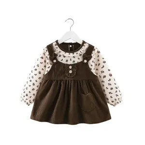 Baby girl's autumn and winter waterproof and dirt-resistant apron, princess dress, dining bib, children's reverse-wear protective clothing, baby apron