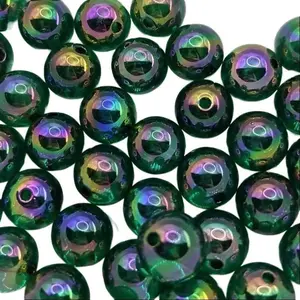 Transparent UV Bead Set of 45 Pieces Green, Red, Blue & Clear - 16mm Diameter Beads for Beadable DIY Pens with Unique Transparent Design Beaded Jewelry