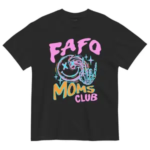 FAFO Moms Club ~ Unisex Short Sleeve CC Garment Dyed T-Shirt Printed in the USA