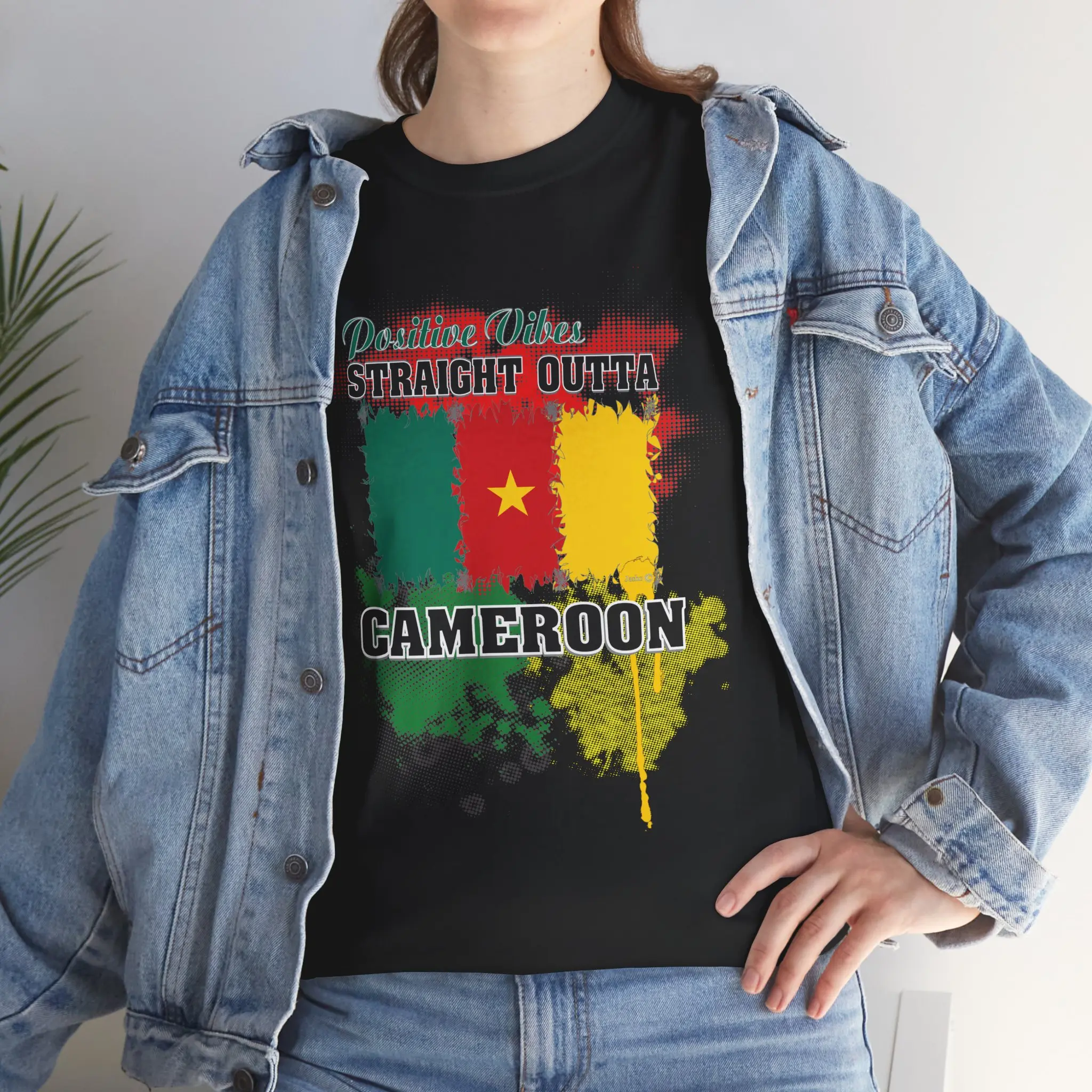 Straight Outta Cameroon T-Shirt | Cameroon Flag Grunge Tee