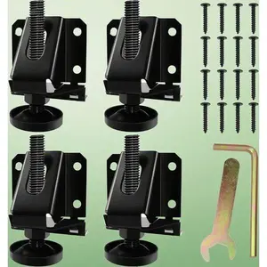 Adjustable Furniture Leveling Feet with Hexagon Nuts - Heavy Duty Levelers for Tables, Workbenches, Cabinets - Reusable Anti-Slip Leg Supports - Secure Locking Mechanism for Shelving Units - Durable Stability Enhancers for Home and Office