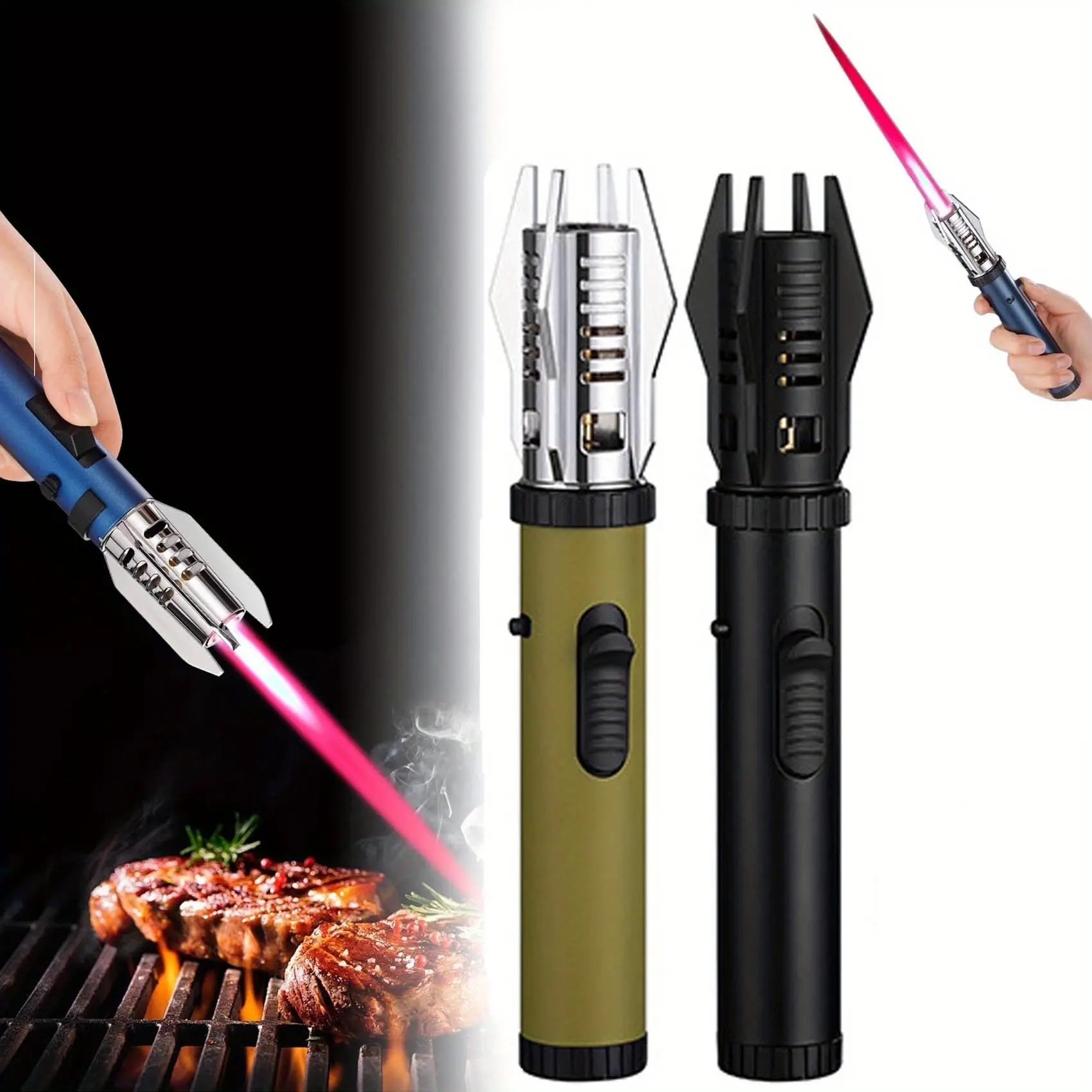 cigarette lighter cooker Powerful Propane Blowtorch, Cool Lightsaber, Kitchen Cooking Blowtorch,  Flamethrower Blowtorch Lighter, Charcoal Starter With Adjustable Flame And  Lock Switch, Camping Barbecue Welding Supplies (Butane Gas Is Not Included  In The Shipment) -